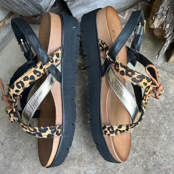 Inuovo leopard print leather strappy sandal NWOB Sz-37(6.5)  L - Picture 2 of 7